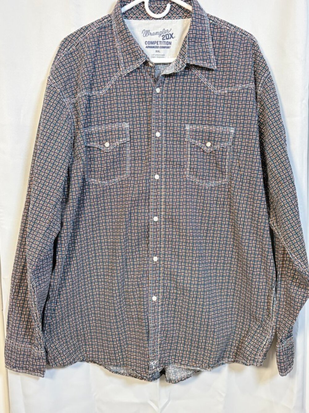 Wrangler 20X Competition Advanced Comfort Pearl Snap Shirt XXL Western Print